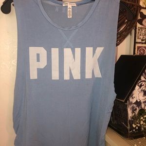 PINK Muscle Tank (light blue)